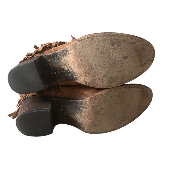 Freebird Belle Suede Leather Fringe Boho Brown Western Ankle Boot Fall Booties 7 - Picture 11 of 13